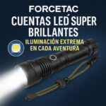 🔦 Linterna Táctica Profesional – ForceTac Ultra Potente, Recargable y Resistente al Agua 💡
