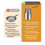 Olla Freidora de Acero Inoxidable con Canasta - Imagen 4