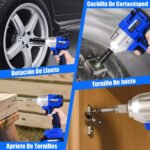 Taladro Llave De Impacto Inalámbrica y Eléctrica con 2 Baterías SimpleWork™ - Imagen 8